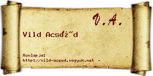 Vild Acsád névjegykártya